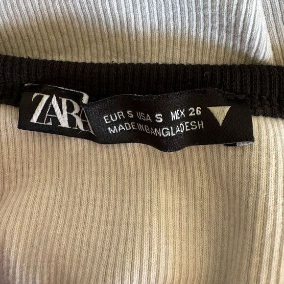 Zara White + Black Ribbed Halter Croo Top - Picture 5 of 5